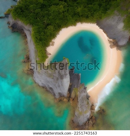 aerial photography of tropical island with lagoon and sandy beach