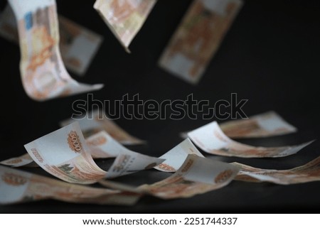 Falling Roubles. Conceptual business image.