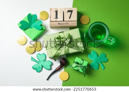 Concept of St. Patrick's Day, top view