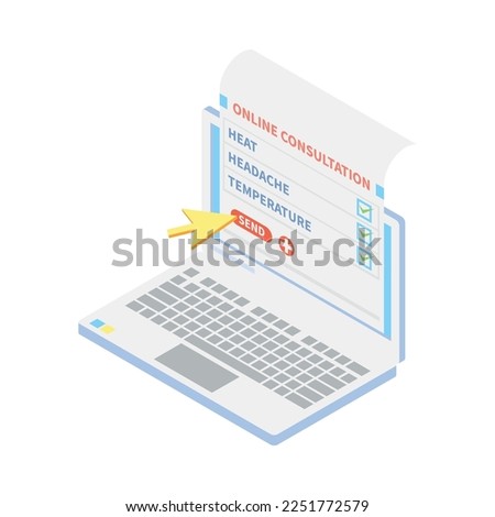 Digital mobile health telemedicine composition with isometric icons of gadgets and medical supplies vector illustration
