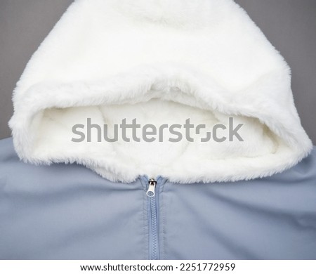 Part of the jacket, down jacket with a hood. The jacket is autumn, winter, spring. Women's, youth clothes.