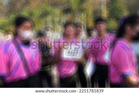 Blurred color parade of school children