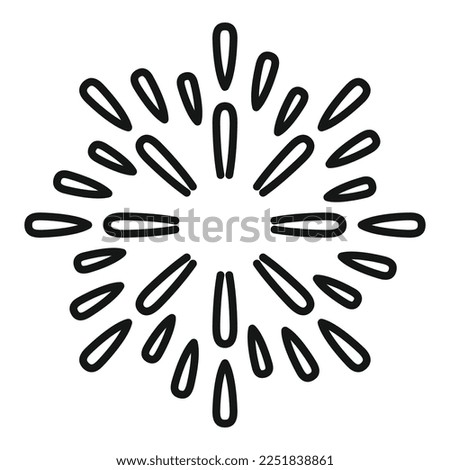 Circle firework icon outline vector. Carnival party. Light explosion