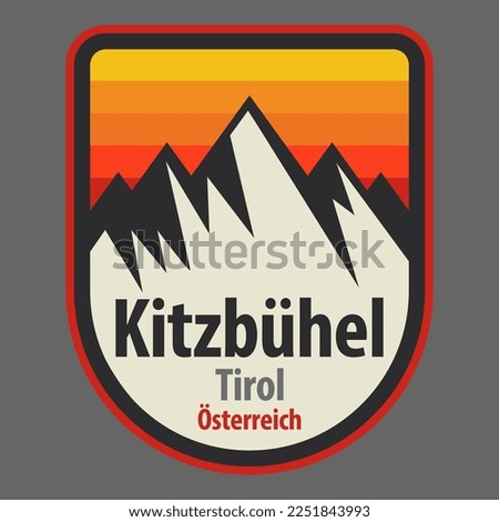 Abstract stamp or emblem with the name of Kitzbuhel, Austria, vector illustration