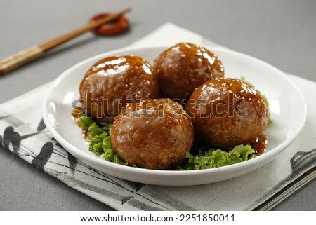 Braised Pork Ball in Brown Sauce Royalty-Free Stock Photo #2251850011