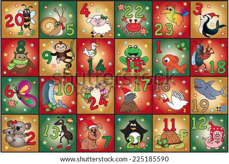 christmas advent calendar with animals