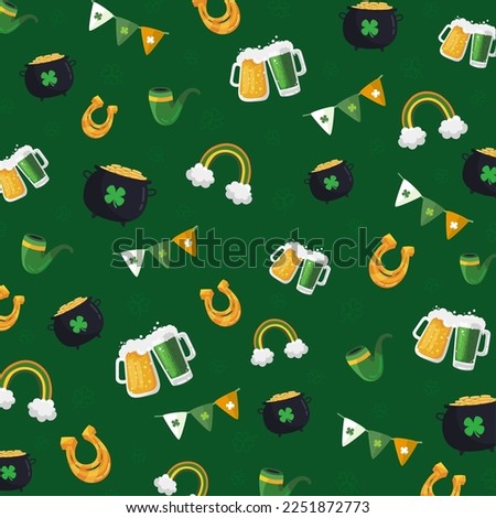 Pattern for St. Patrick's Day holiday on green background