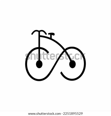 Unique bicycle icon illustration design with infinity concept.