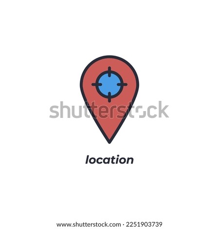 Vector sign location symbol is isolated on a white background. icon color editable.