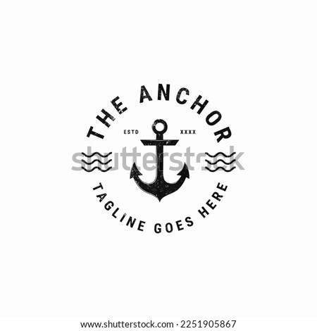 Vintage Ship Anchor with Logo Badge Design Royalty-Free Stock Photo #2251905867