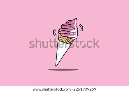 IceCream cone two tone Strawberry and vanilla