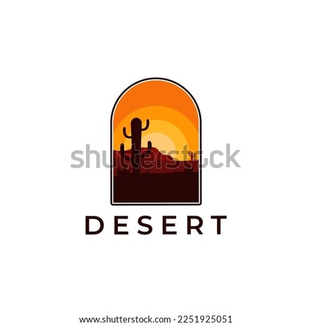 Simple desert logo flat design 