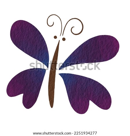 Abstract purple butterfly illustration for decoration on nature garden and insect concept.