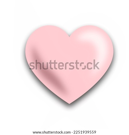A 3D baby pink heart icon. Symbol or icon.