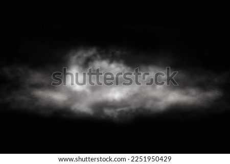 Abstract cloud of fog. Smoke overlay effect. Fog overlay effect. Smoke texture overlays. Misty effect. Isolated on black background.  Royalty-Free Stock Photo #2251950429