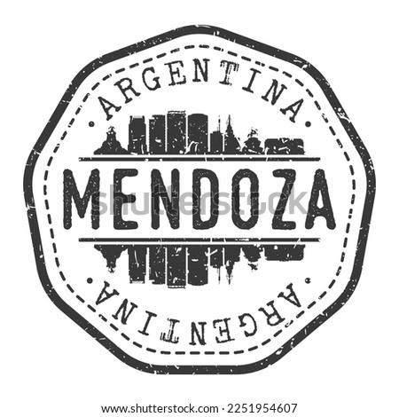 Mendoza, Capital Department, Mendoza Province, Argentina Stamp Skyline Postmark. Silhouette Postal Passport. City Round Vector Icon. Vintage Postage Design.