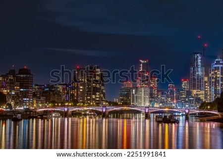 London skyline at night from Westminster bridge