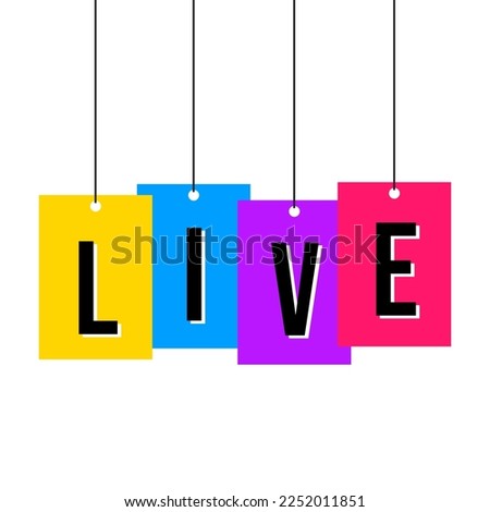 Live shopping offer event tag icon label sign design vector