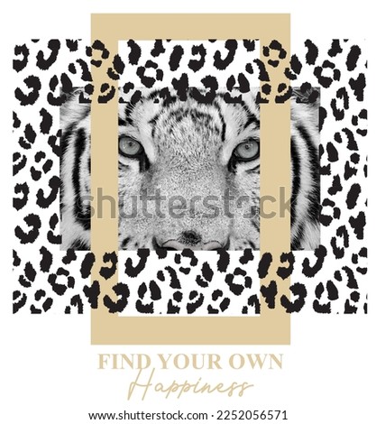 Tiger face graphic t-shirt artwork fashion icon wild animal artwork