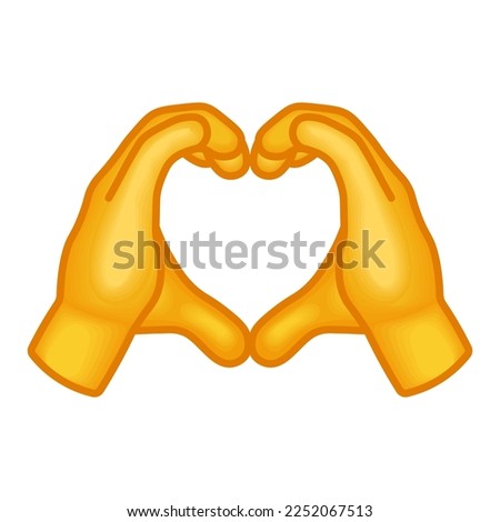 Two hands forming a heart shape  Large size of yellow emoji hand