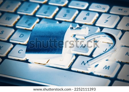 Cyber safety concept, locked on laptop computer keyboard
