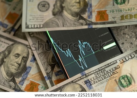 Financial Analyst Buy Stock on Invest Market Close-up. Working Business Man on Checking Data. Person Use Phone Analyze Growth Stocks Fund. Professional Looking on Touch Screen Monitor. Concept Digital