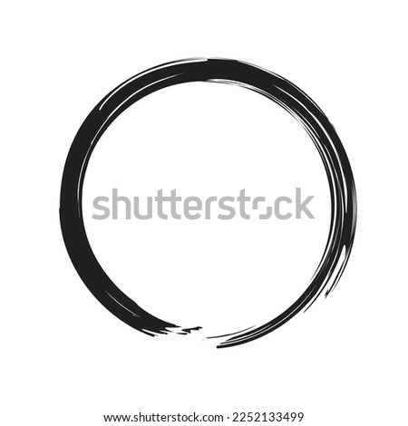circular black Color brush stroke artistic Vector illustration