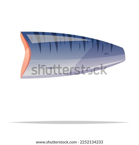 Mackerel fish fillet vector isolated illustration