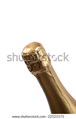 Detail of the neck of a Champagne bottle