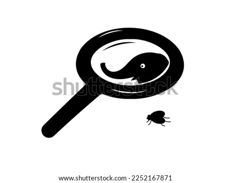 Vector flat illustration on the theme of the allegory "To make an elephant out of a fly" - to exaggerate the problem. Royalty-Free Stock Photo #2252167871