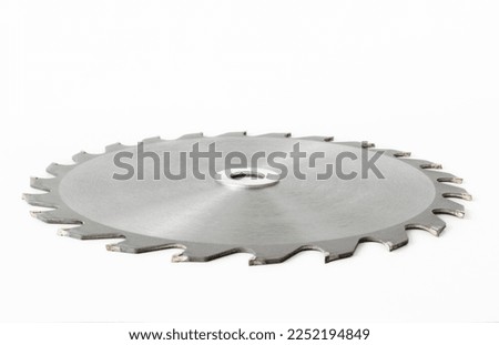 Metal Circular Saw Blade for wood work isolated on white background Royalty-Free Stock Photo #2252194849