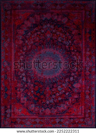 A full frame photography of Persian and vintage carpet design.