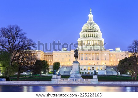 The United States Capitol building in Washington DC, USA Royalty-Free Stock Photo #225223165