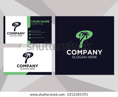 Letter P logo suitable for company with business card template