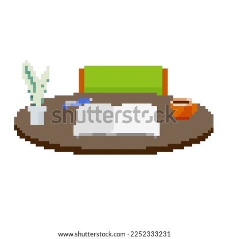 Table and notebook.Vector illustration that is easy to edit.