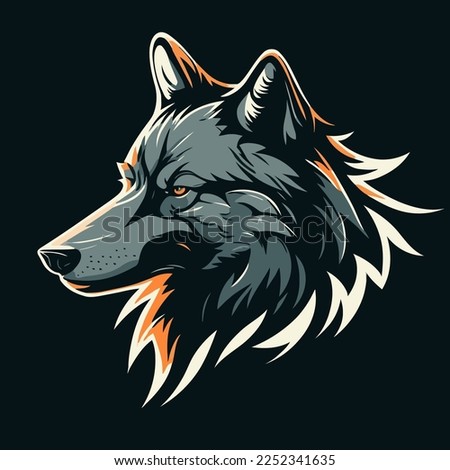 Wolf head mascot logo design vector with isolated  background for sport team or corporate identity