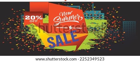 Vector illustration. Sale of cheap items.