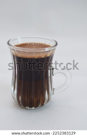 transparent turkish coffee cup isolated on white background black coffee  