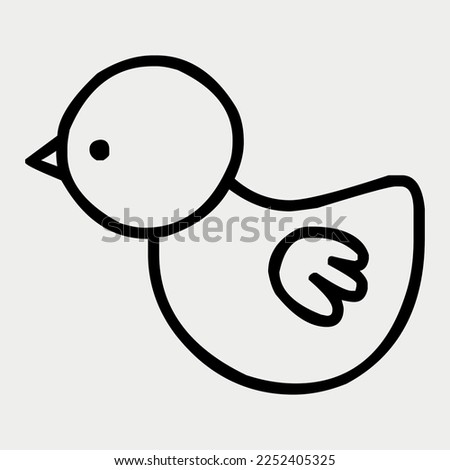 Hand Drawn Bird for colouring book vector illustration