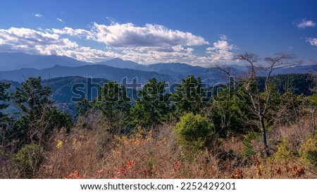 This is a winter landscape from Mt.Takao in Tokyo Metropolitan area, Japan.
Mt.Takao is well known as a tourist destination in Japan.
Many people come to see this beautiful scenery on all seasons.