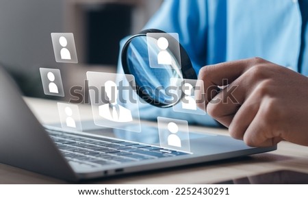 Human resource management (HR) concept. recruitment, leadership and teambuilding. Search and select candidates for jobs. Process of recruiting people to work for the organization Royalty-Free Stock Photo #2252430291