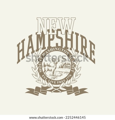 New Hampshire Outdoor Varsity Graphic Slogan Royalty-Free Stock Photo #2252446145
