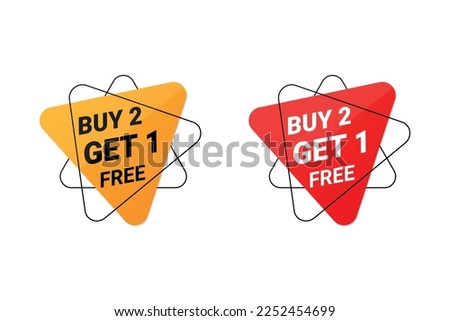 Buy 2 Get 1 Free offer vector.
