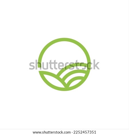 Agriculture logo design, agronomy, wheat farm, rural country farming field, natural harvest vector. Royalty-Free Stock Photo #2252457351
