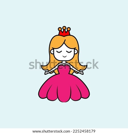 Cute Princess cartoon. vector illustration