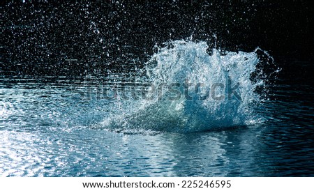 beautiful splash of blue water to drink