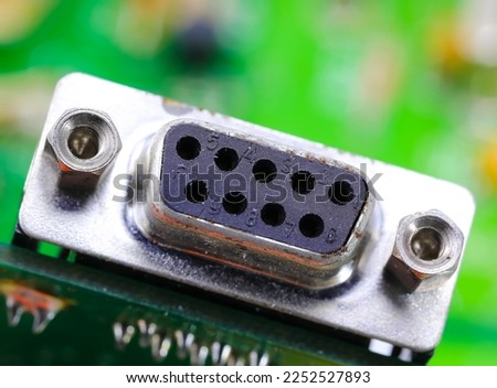 Standard Serial Port called RS232 with 9 hole female type Royalty-Free Stock Photo #2252527893