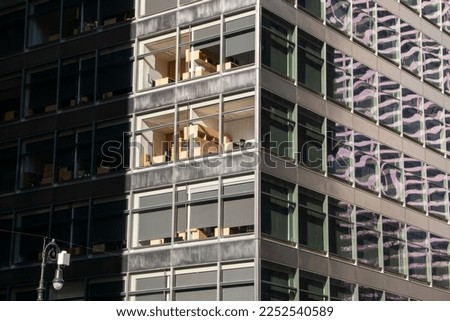 Building facades with windows, modern architecture, cityscape scenery
