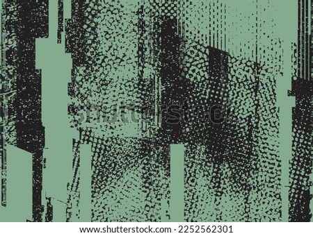Aesthetic dotted design element. Duo tone poster . Modern art .Abstract composition . Half tone background. Halftone dots texture effect .Contemporary vector design