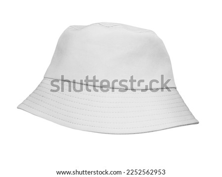 white bucket hat isolated on white background Royalty-Free Stock Photo #2252562953